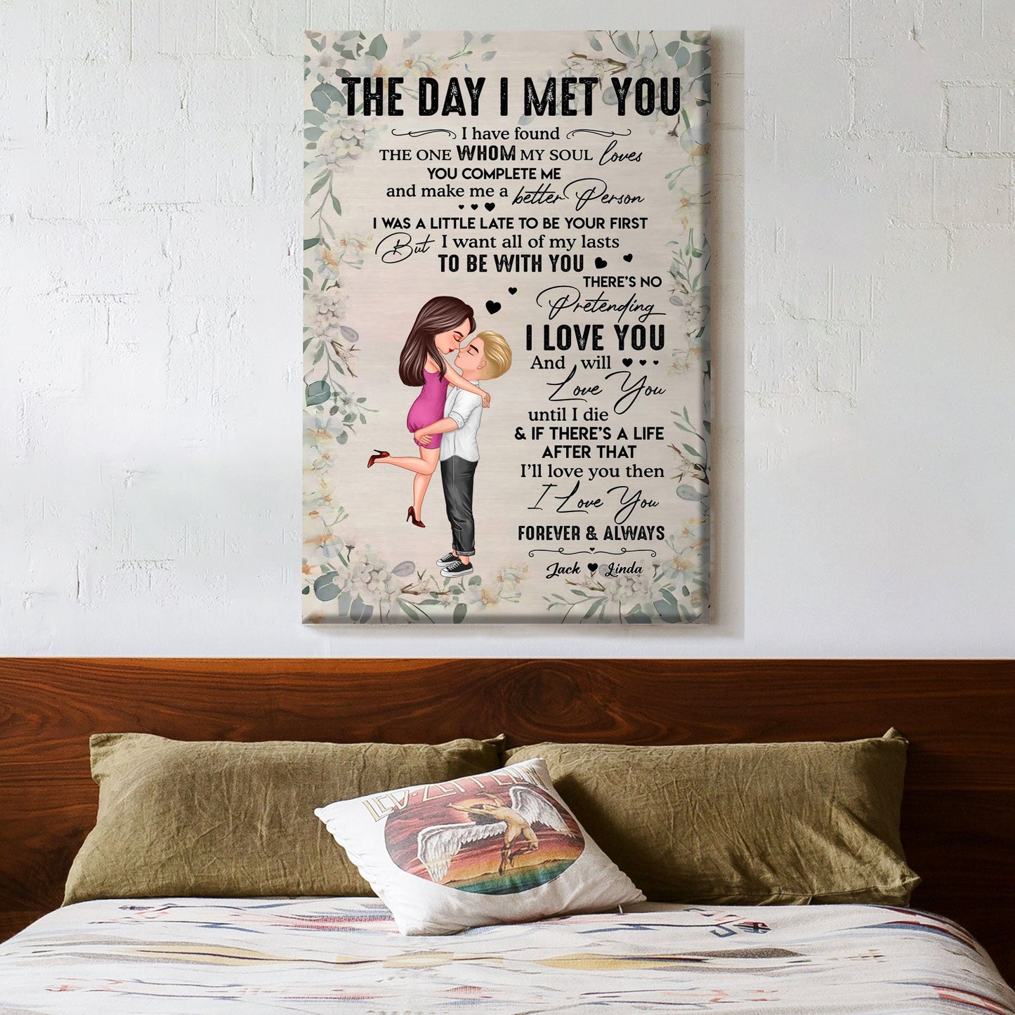 Personalized Vertical Poster for Couples - "The Day I Met You" Romantic Gift