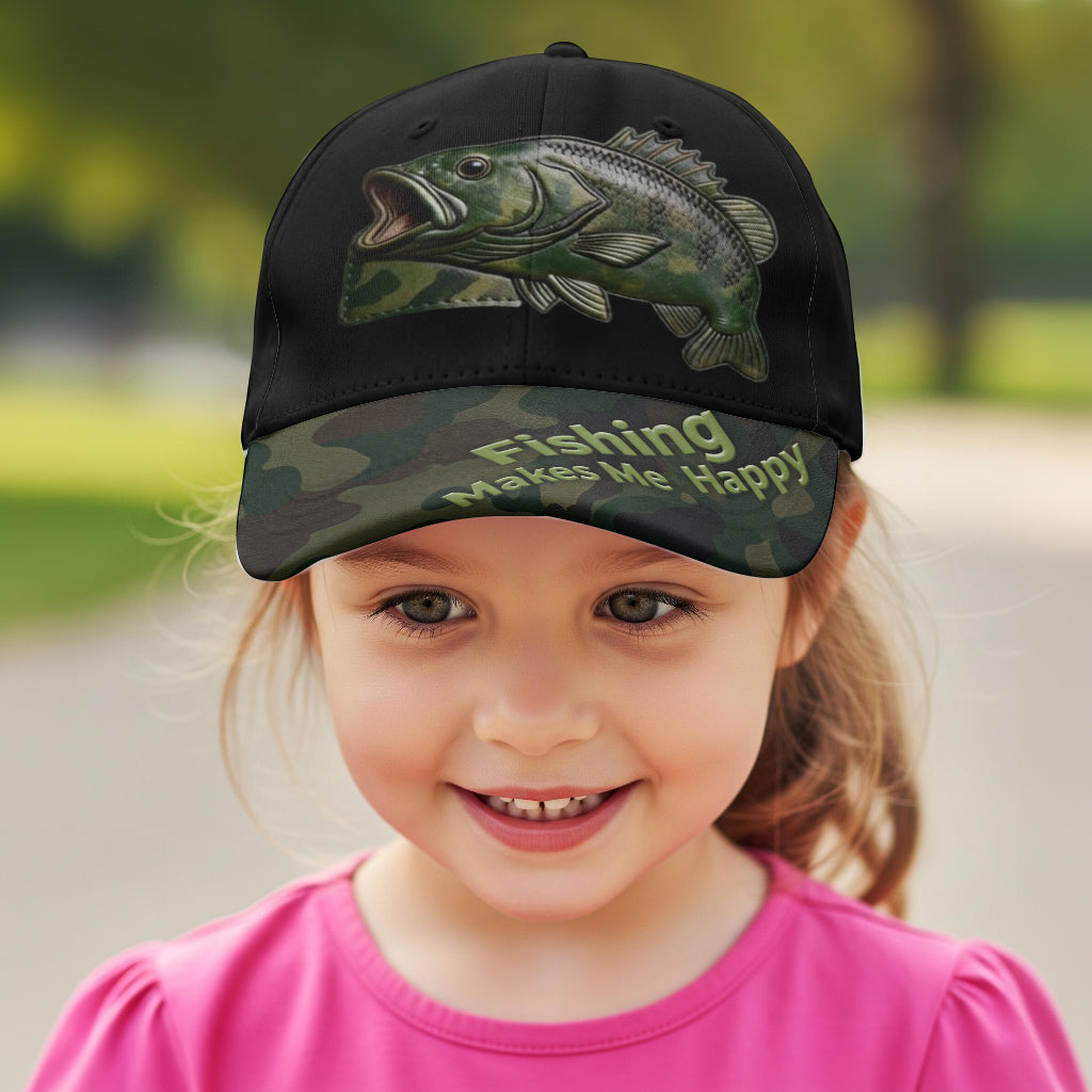 Fishing Makes Me Happy - Personalized Fishing Classic Cap