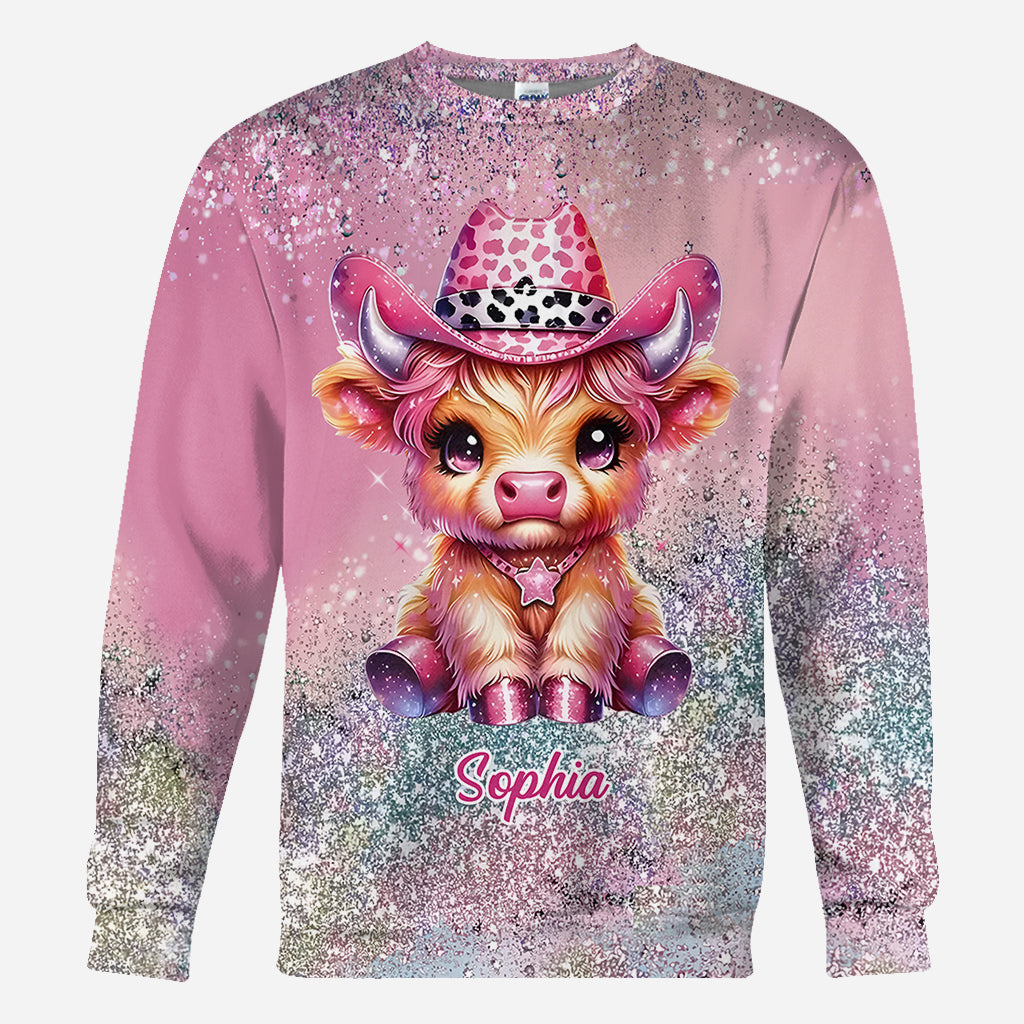 Cute Highland Cow - Personalized Highland Cow All Over Shirt
