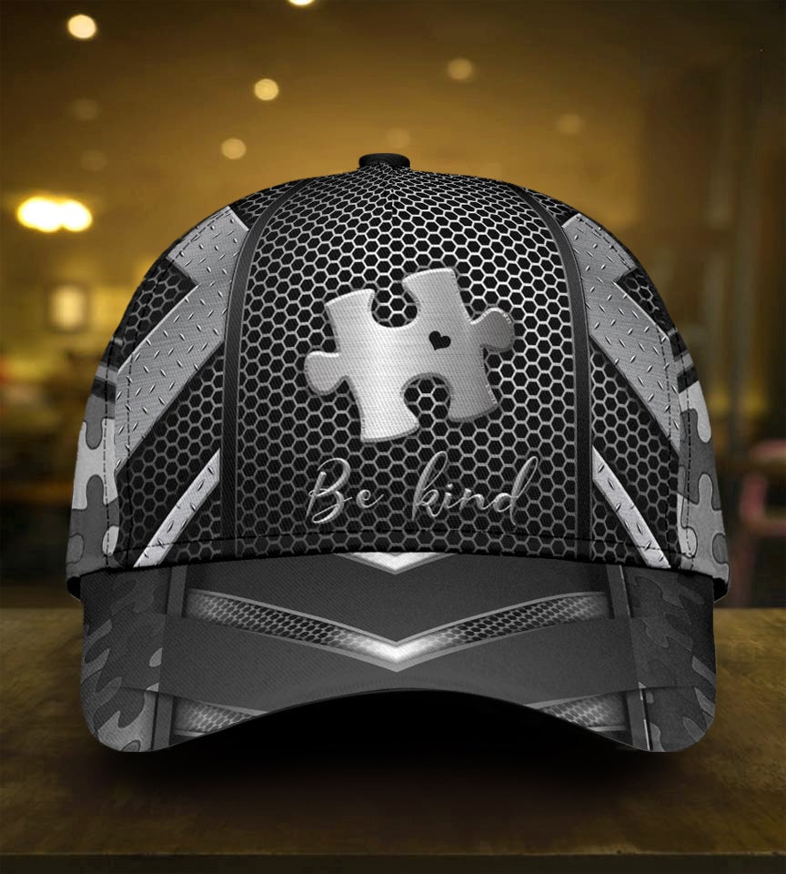 Autism Metal Pattern - Autism Awareness Classic Cap 0921