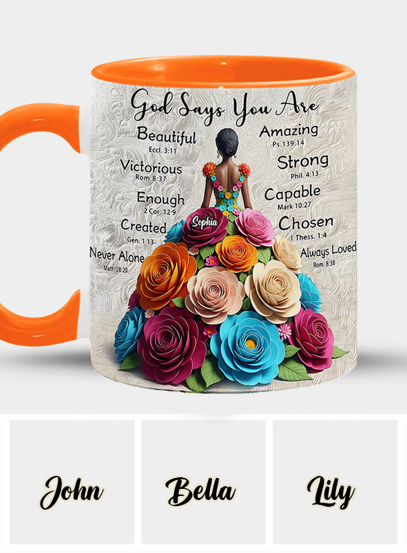 God Says You Are - Personalized African American Accent Mug
