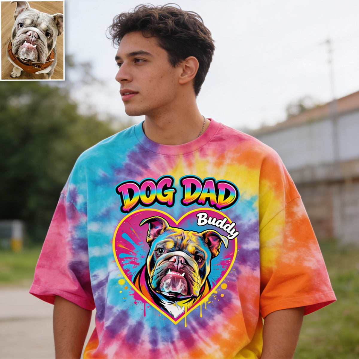 Custom Tie Dye Shirt For Dog Mom/ Dog Dad/ Cat Mom... - Personalized Dog All Over Shirt