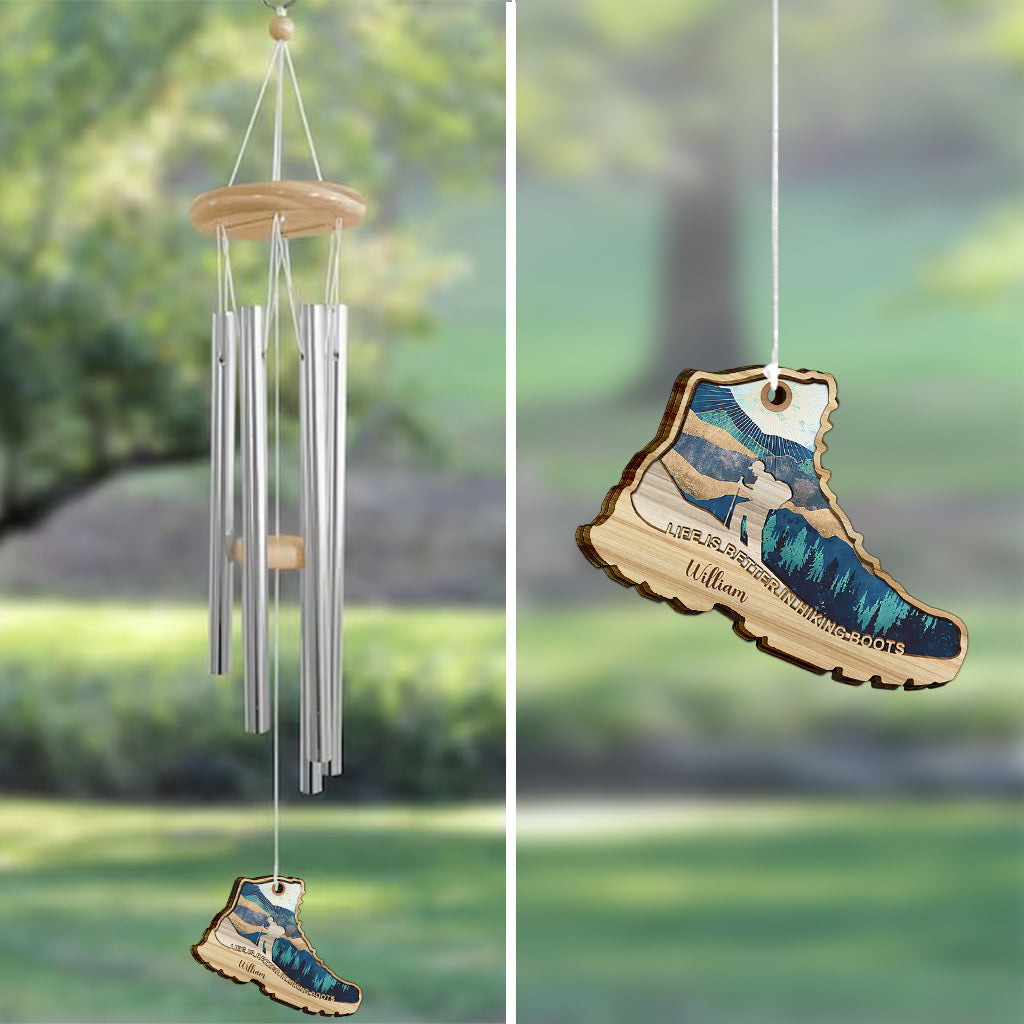 Life Is Better In Hiking Boots - Personalized Hiking Wind Chime