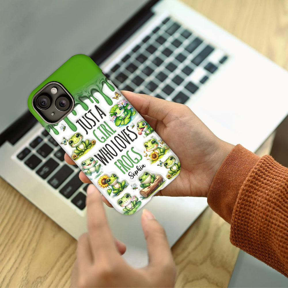 Just A Girl Who Loves Frogs - Personalized Frog Full Print Phone Case
