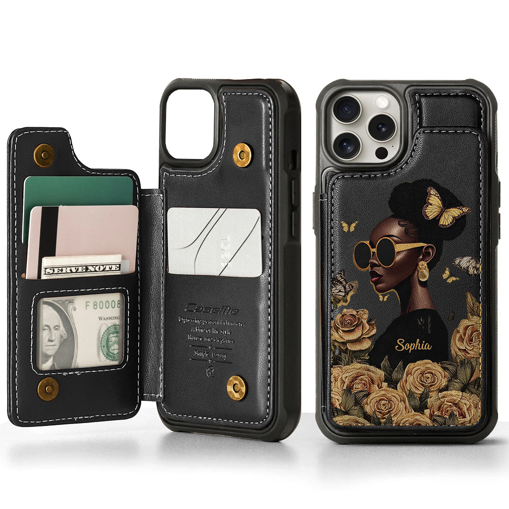 Empowered Beauty - Personalized African American Wallet Phone Case
