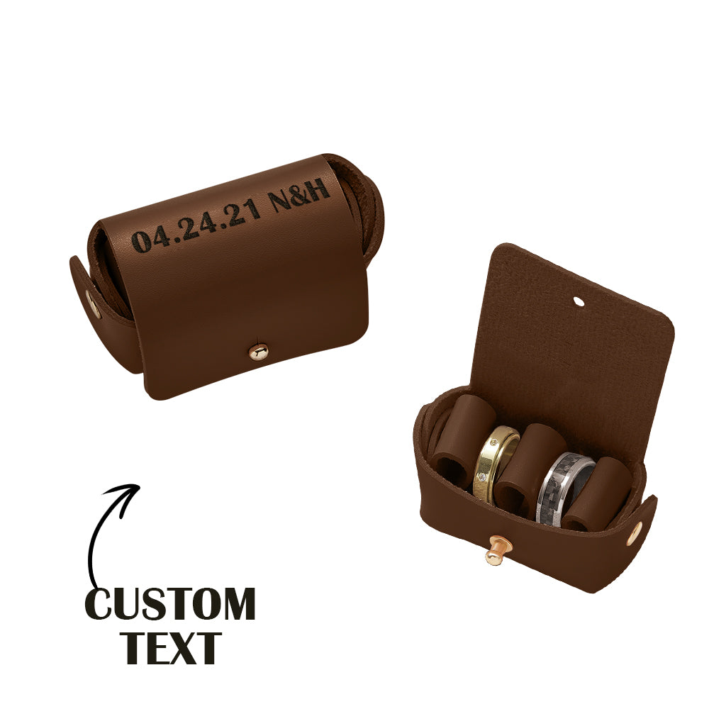 Funny Face Tie - Personalized Any Name Leather Wedding Ring Box