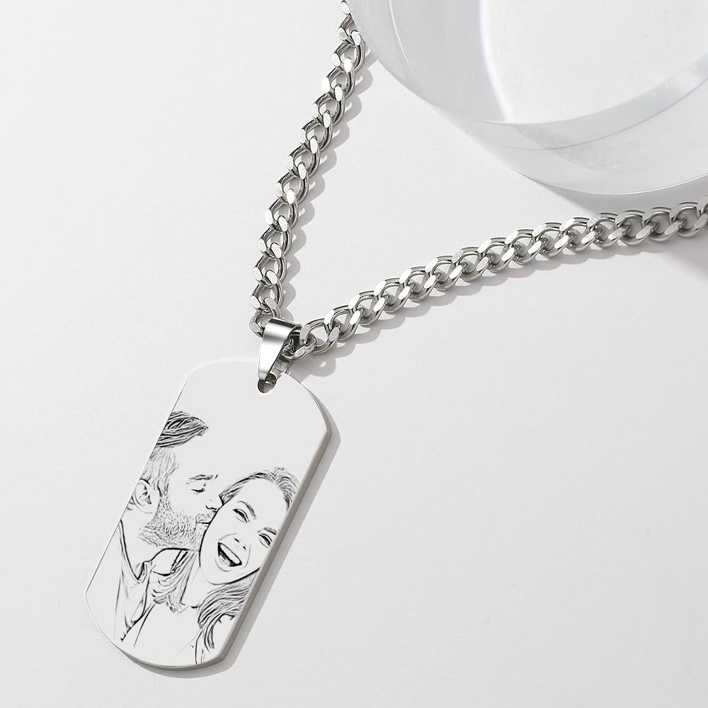 Any Photo - Personalized Engraved QR Code Necklace