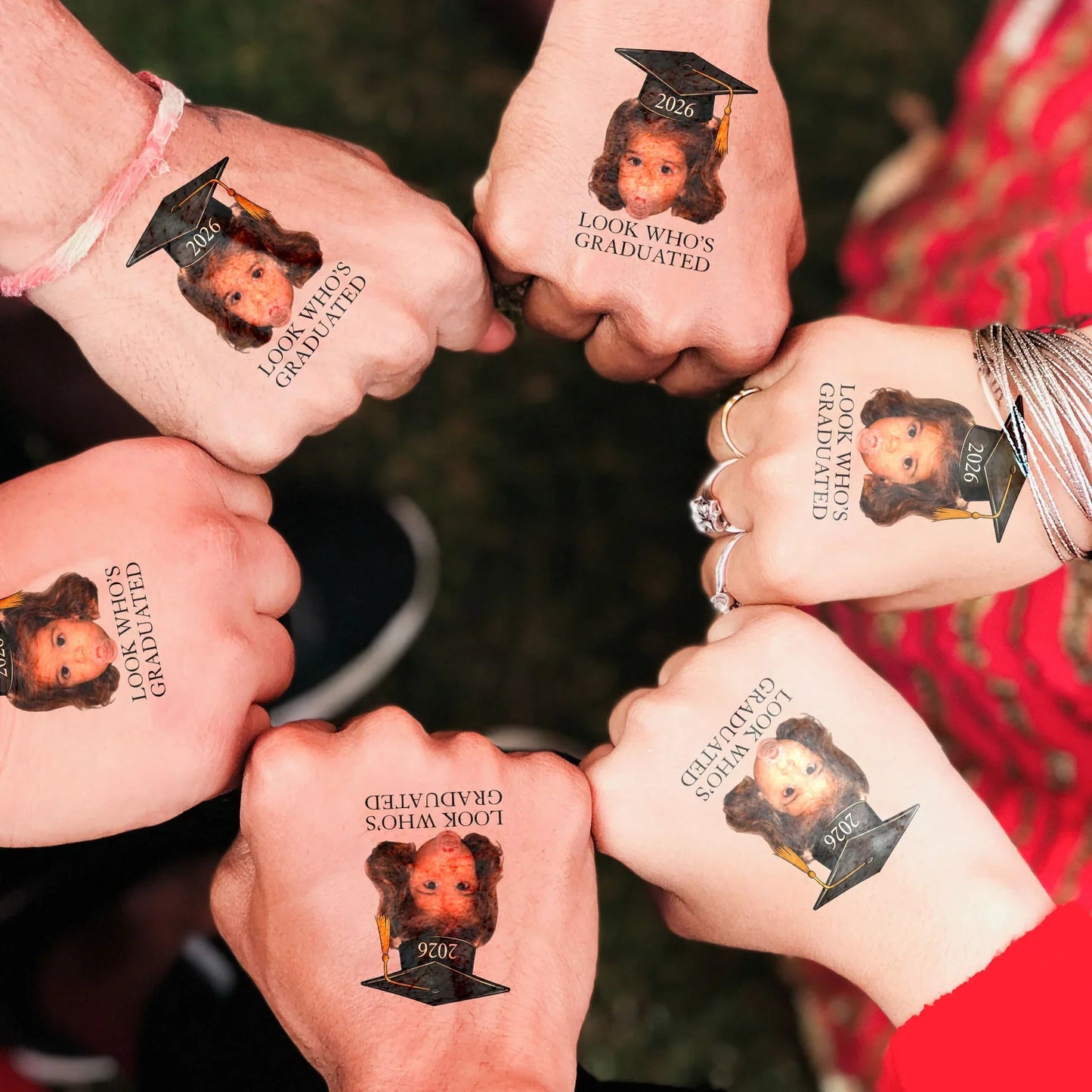 Custom Graduation Tattoo Paper for a Fun Group Celebration, Look Who's Graduated Photo Tattoo, Unique Gift