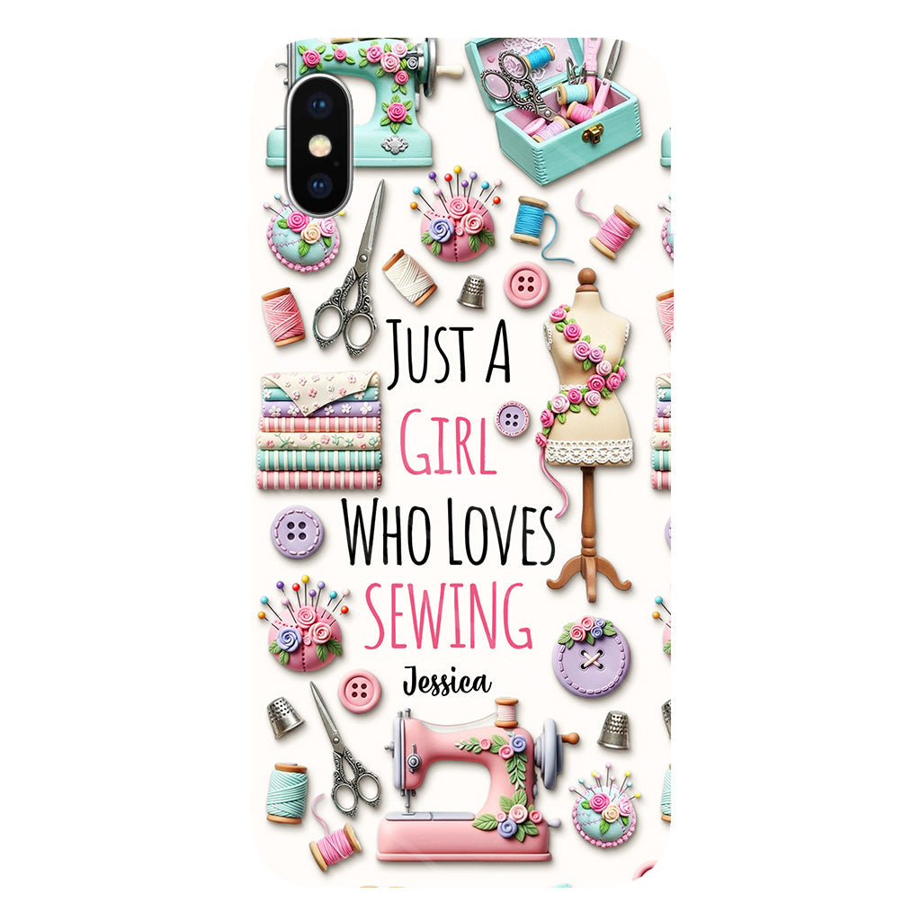 Just A Girl Who Loves Sewing - Personalized Sewing Full Print Phone Case