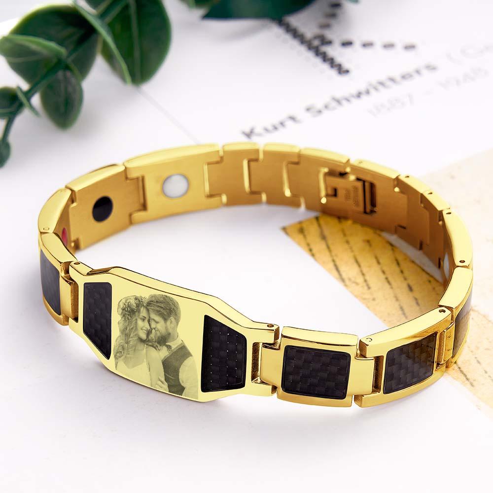 Any Photo - Personalized Photo ID Bar Men's Bracelet Bangle