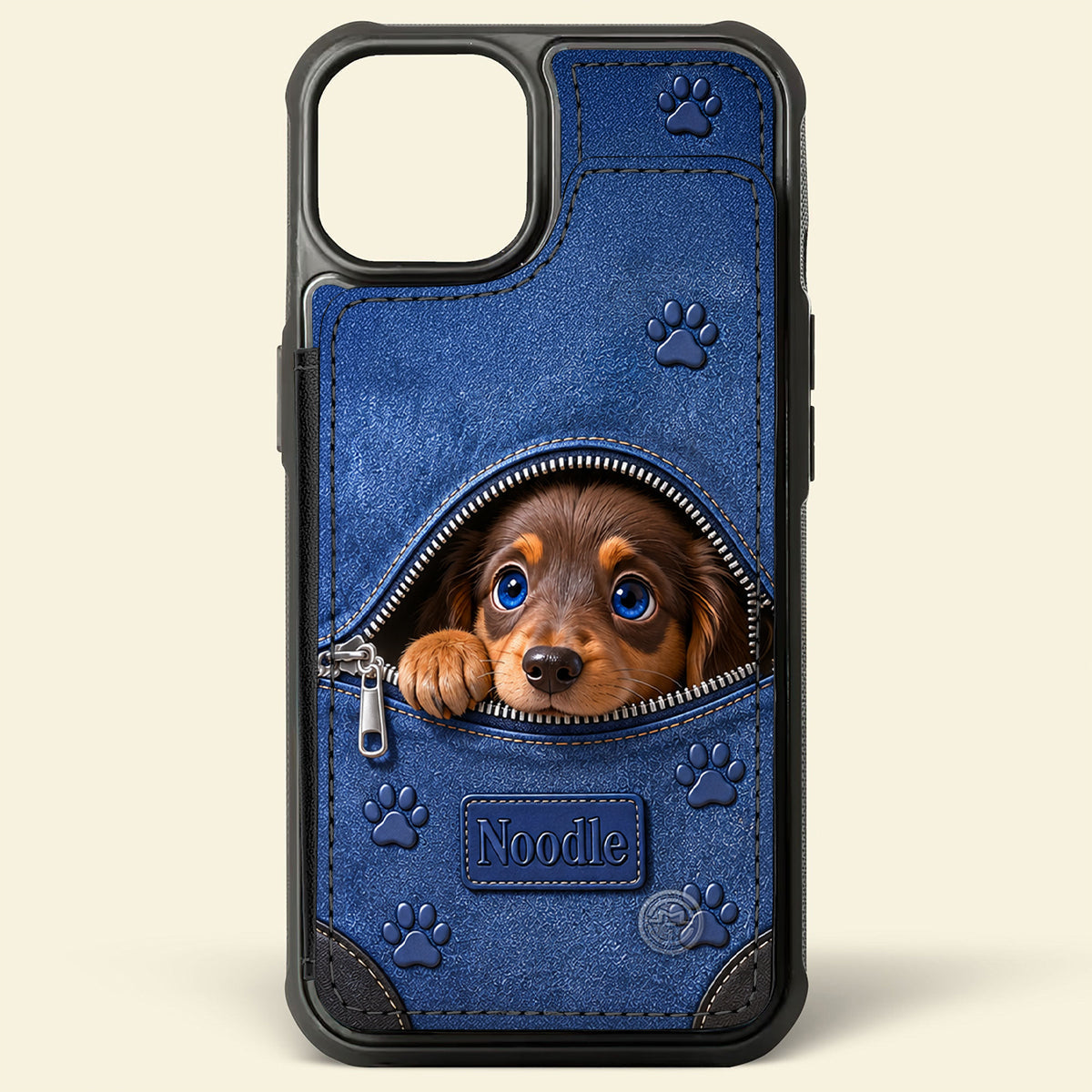 Any Photo Cute Peeking Pets - Personalized Dog Fully Printed Wallet Phone Case