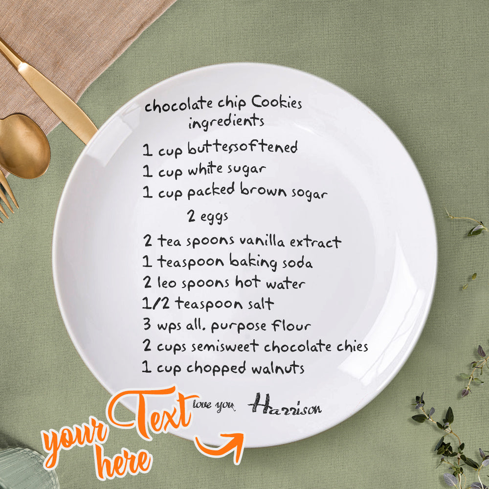 Recipe Ingredients Plates - Personalized Grandma Plate