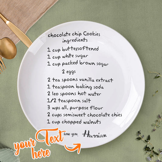 Recipe Ingredients Plates - Personalized Grandma Plate