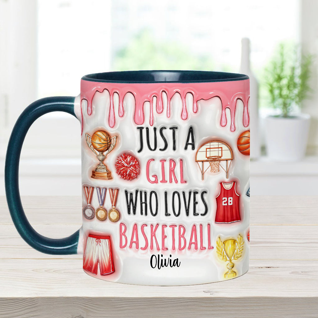 Just A Boy/A Girl Who Loves Basketball - Personalized Basketball Accent Mug