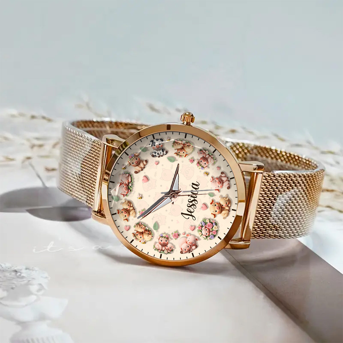 Life Is Better With Pigs - Personalized Pig Lover Women Hand Watch