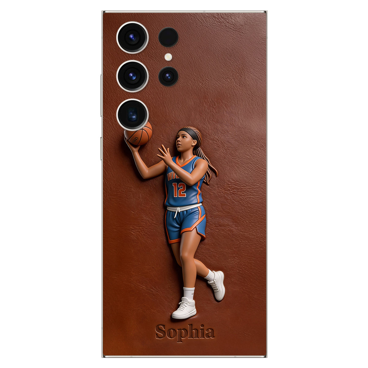 Love Basketball - Personalized Basketball Leather Phone Case