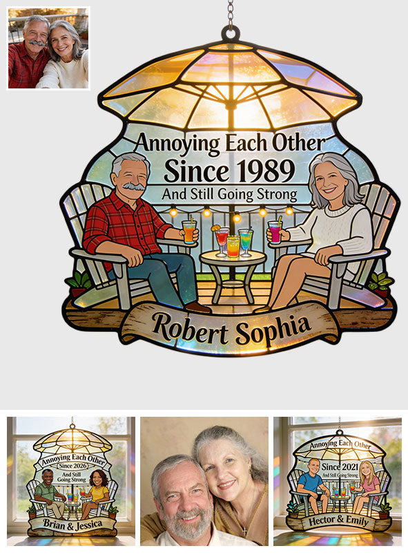 Everlasting Love - Personalized Couple 3D Printed Glass Suncatcher