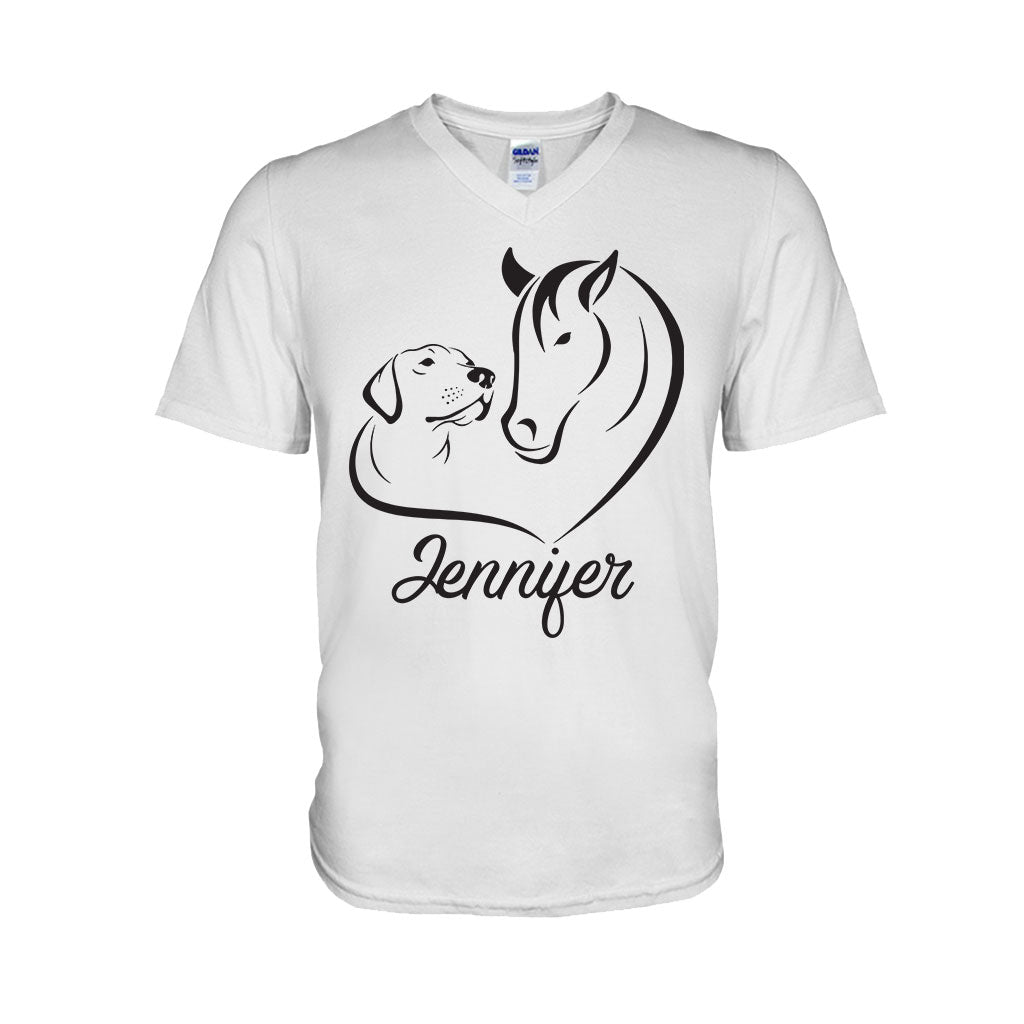Horse And Dog - Personalized Horse T-shirt And Hoodie