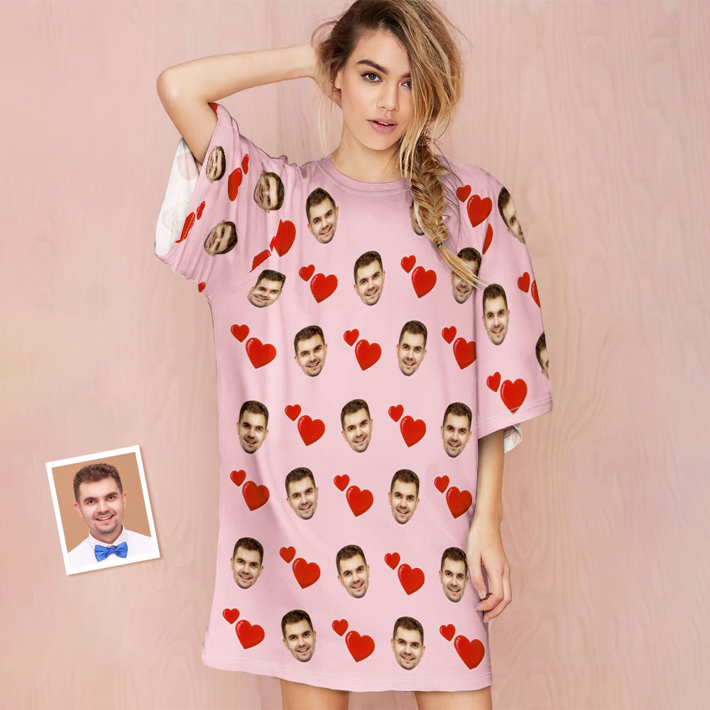 Custom Photo Face Nightdress - Personalized Couple Nightdress