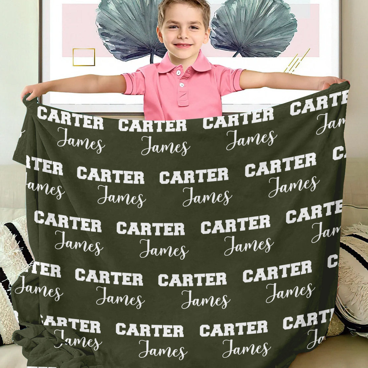 Custom Name Pattern - Personalized grandson Blanket