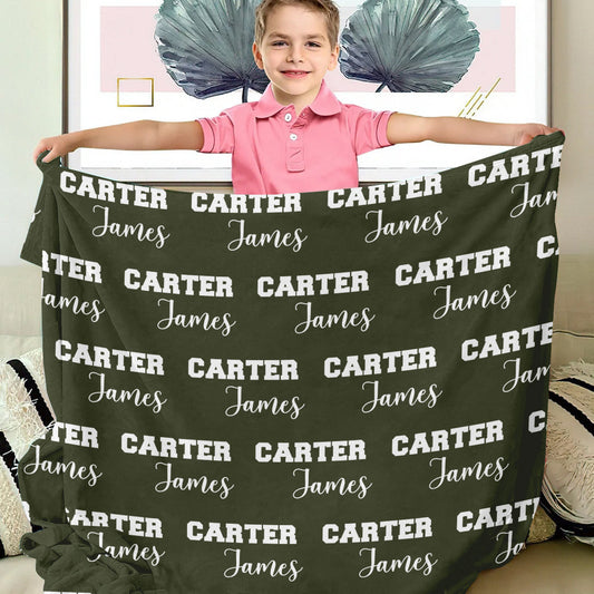 Custom Name Pattern - Personalized grandson Blanket