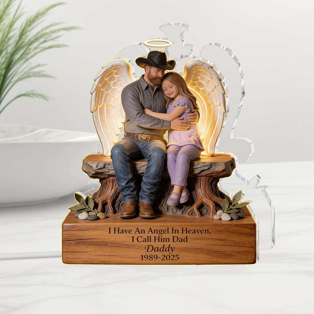 I Have An Angel In Heaven - Personalized Memorial Acrylic LED Night Light