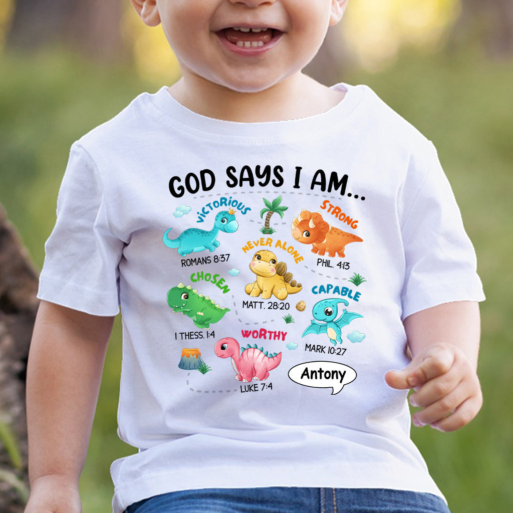 For Grandson Dinosaur I Am - Personalized grandson T-shirt And Hoodie