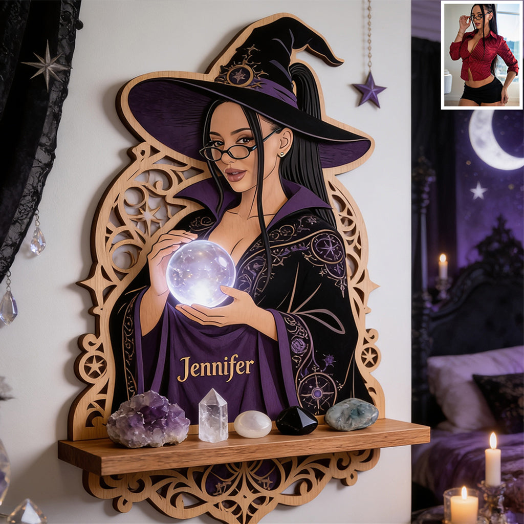 Be A Witch - Personalized Witch Wooden Floating Shelf