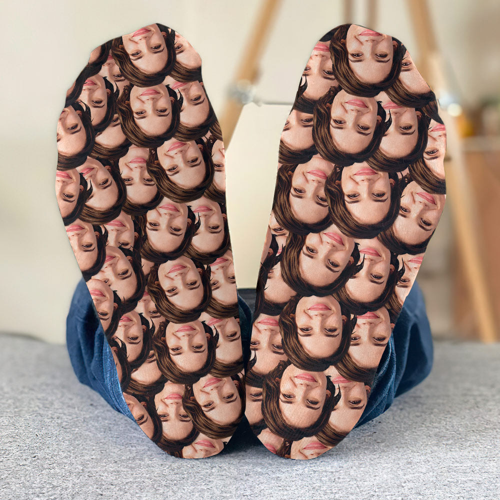 Customizable Printed Face - Personalized Step Mom Socks