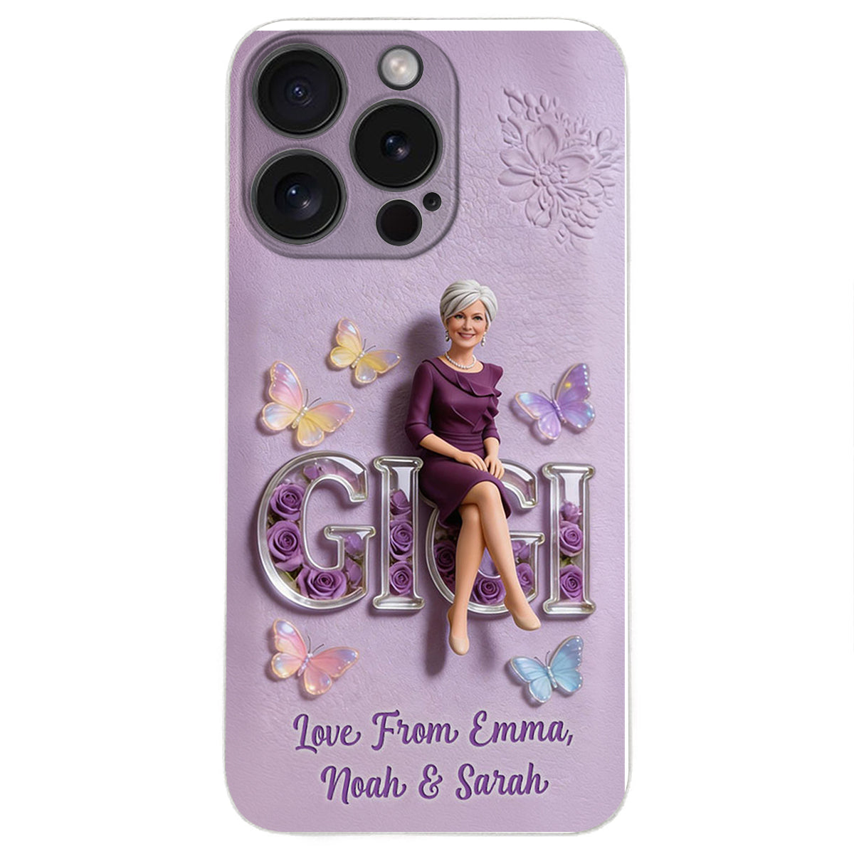 Custom Any Photo - Personalized Mother 3D Embossed Leather Phone Case