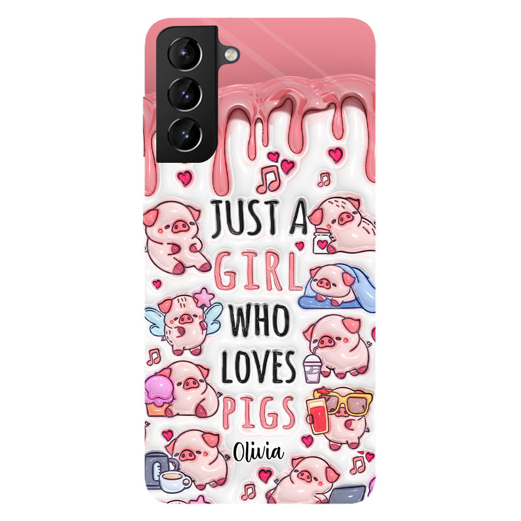 Just A Girl Who Loves Pigs - Personalized Pig Lover Full Print Phone Case