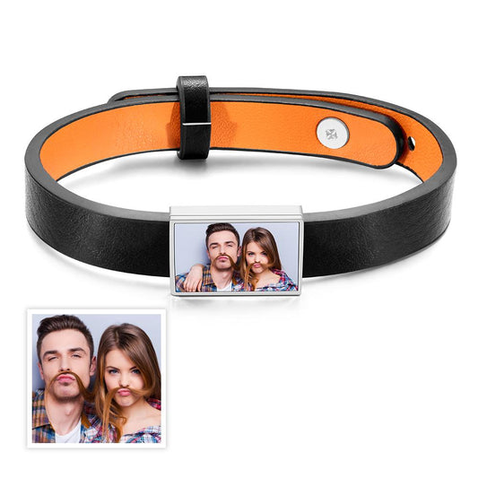 Any Photo - Personalized Picture Leather Bracelet