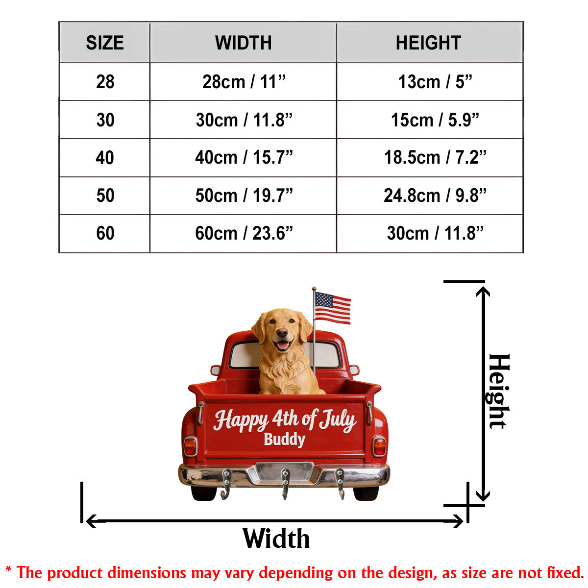 Happy 4th Of July Personalized Dog Key Holder - Personalized Dog Custom Shaped Hanging Rack