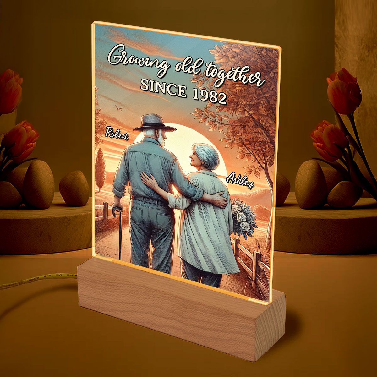 Personalized "Growing Old Together" Plaque - Custom Anniversary Gift for Couples