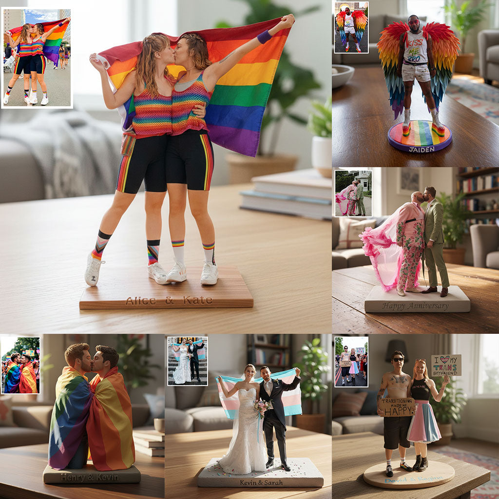 Custom Any Photo Couple Gift - Personalized LGBT Support Custom Shaped Acrylic Plaque