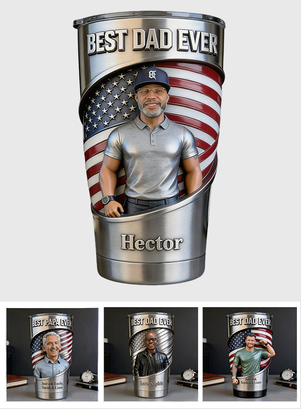 Custom Any Photo, Best Gift For Dad & Grandpa - Personalized Father Tumbler