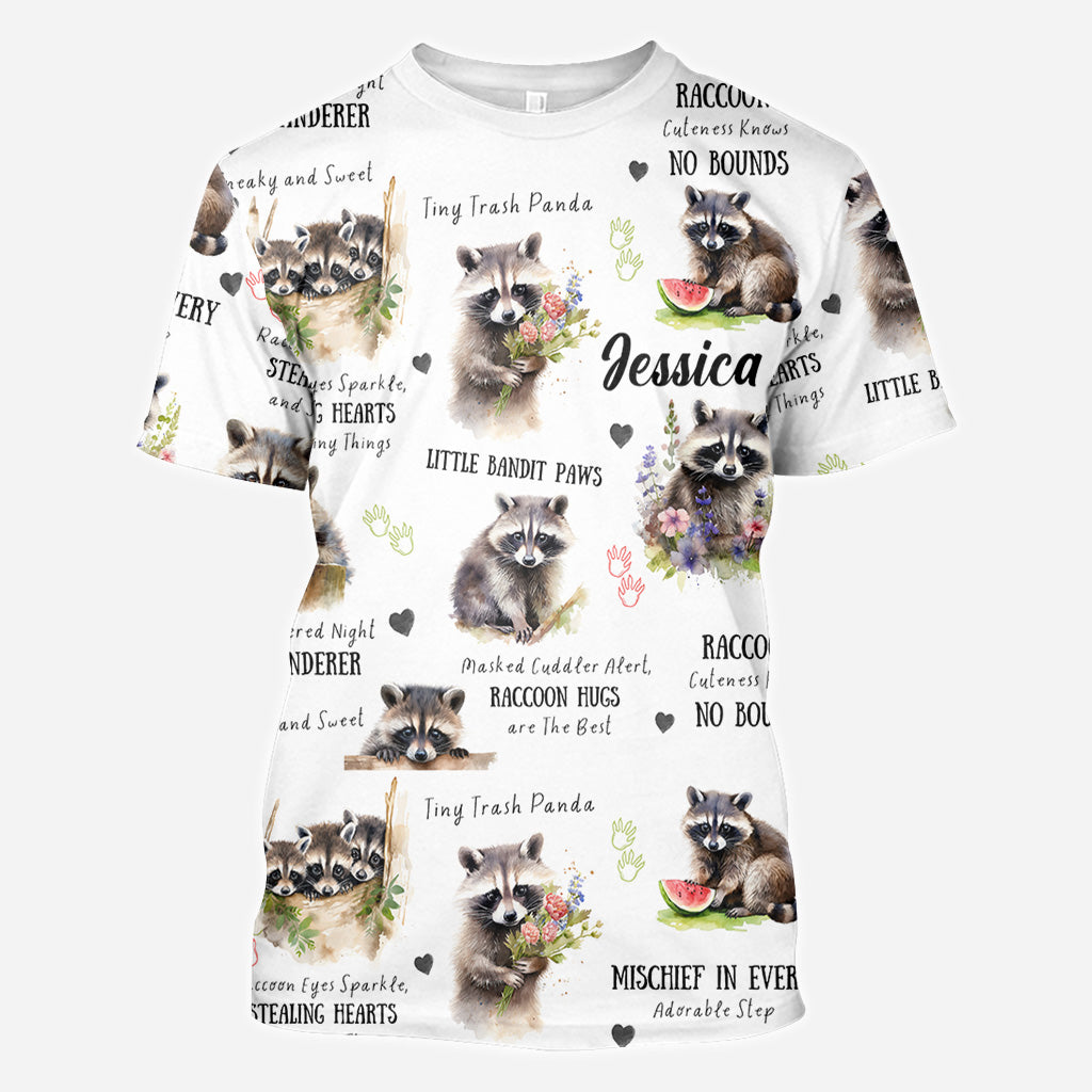 Little Pandit Paws - Personalized Raccoon All Over Shirt