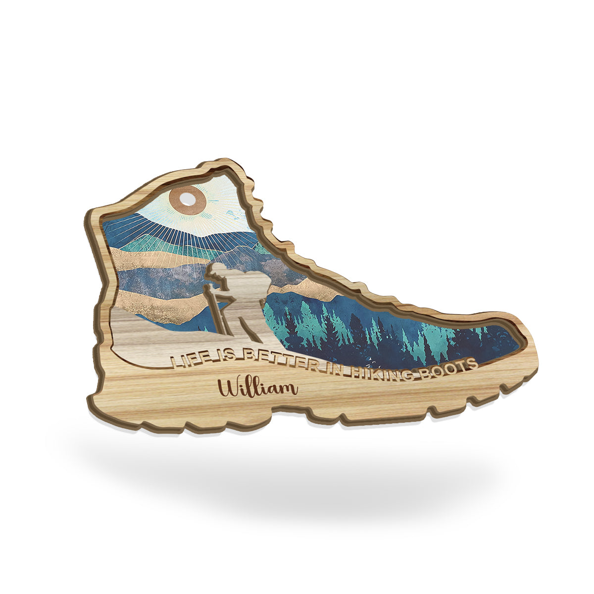 Life Is Better In Hiking Boots - Personalized Hiking Suncatcher