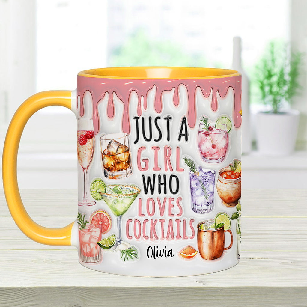 Just A Girl Who Loves Cocktails - Personalized Cocktail Accent Mug