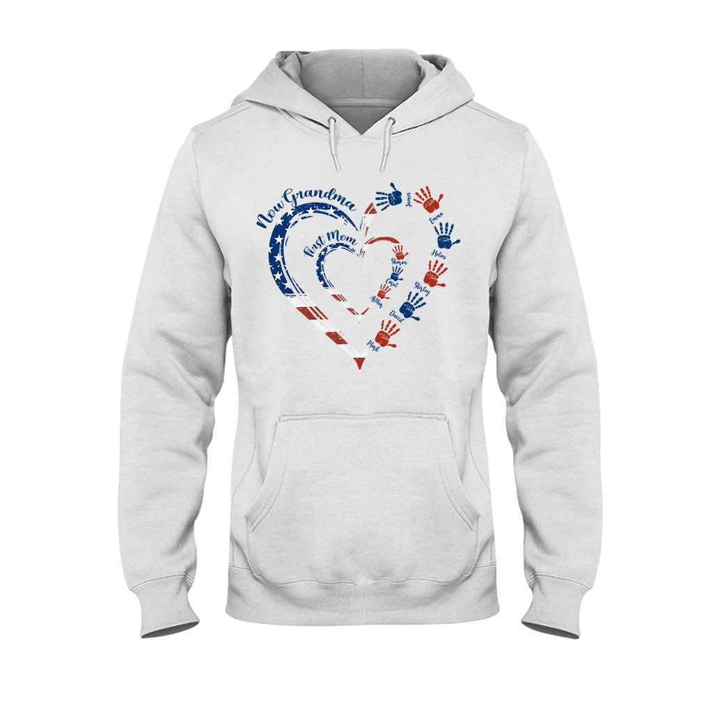 First Mom Now Grandma - Personalized Grandma T-shirt And Hoodie