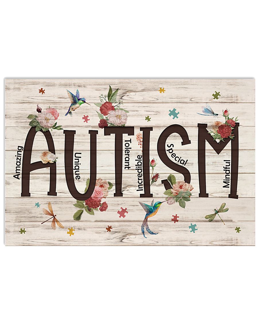 Autism Amazing Unique Tolerant Incredible - Autism Awareness Poster 0921