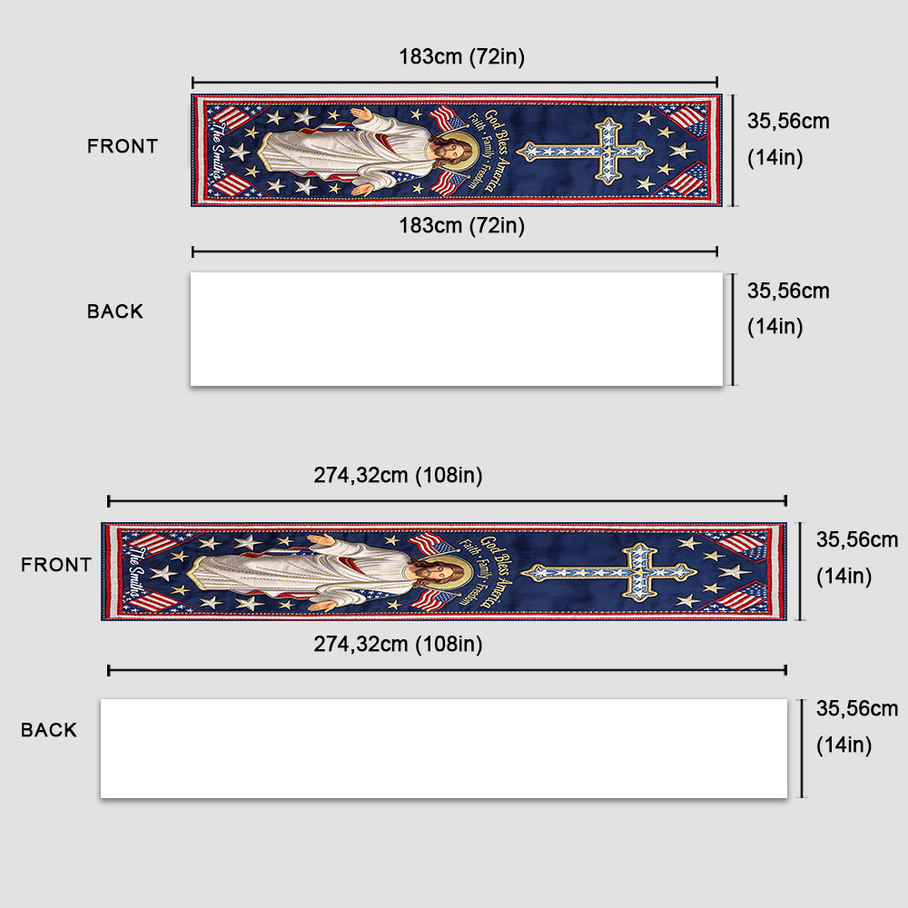 God Bless America - Personalized Christian Table Runner