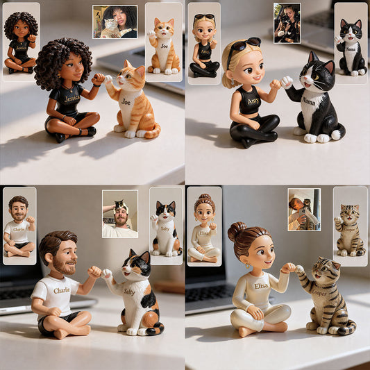 Cat Mom Dad Keepsake - Personalized Cat Premium 3D Figurine