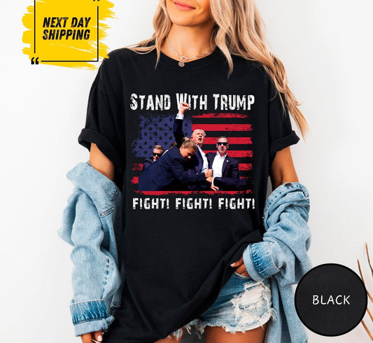Comfort Colors Stand With Trmp Shirt, Trmp Rally Shirt, Trmp Attack, Never Surrender, Trmp 2024, Trmp Flght Flght Flght Shirt, Crewneck T-shirt & Hoodie