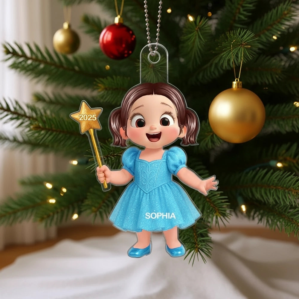 Cartoon Girl Acrylic Ornament, festive decoration, gift-ready keepsake for children