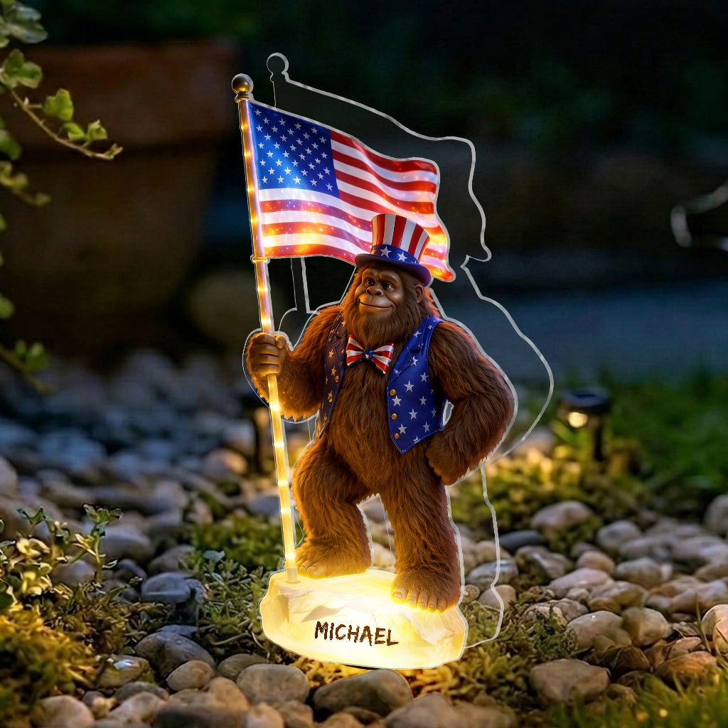 Bigfoot American - Personalized Hiking Solar Acrylic Light
