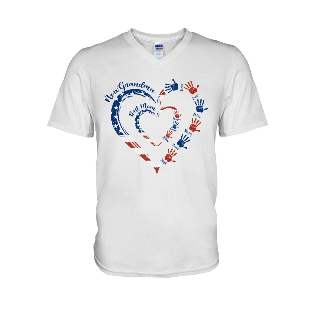 First Mom Now Grandma - Personalized Grandma T-shirt And Hoodie