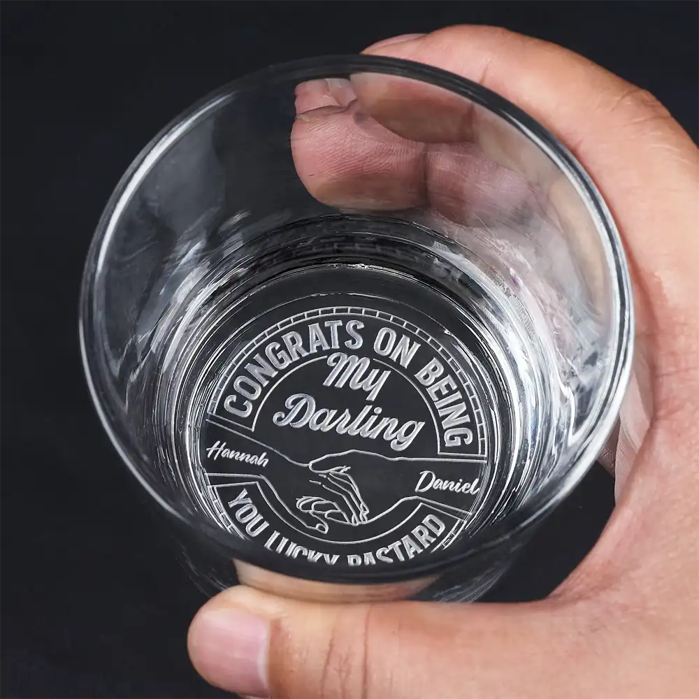 Your Own Whiskey Glass - Personalized "Congrats on Being My Husband" Whiskey Glass, Perfect Gift for Your Loved One