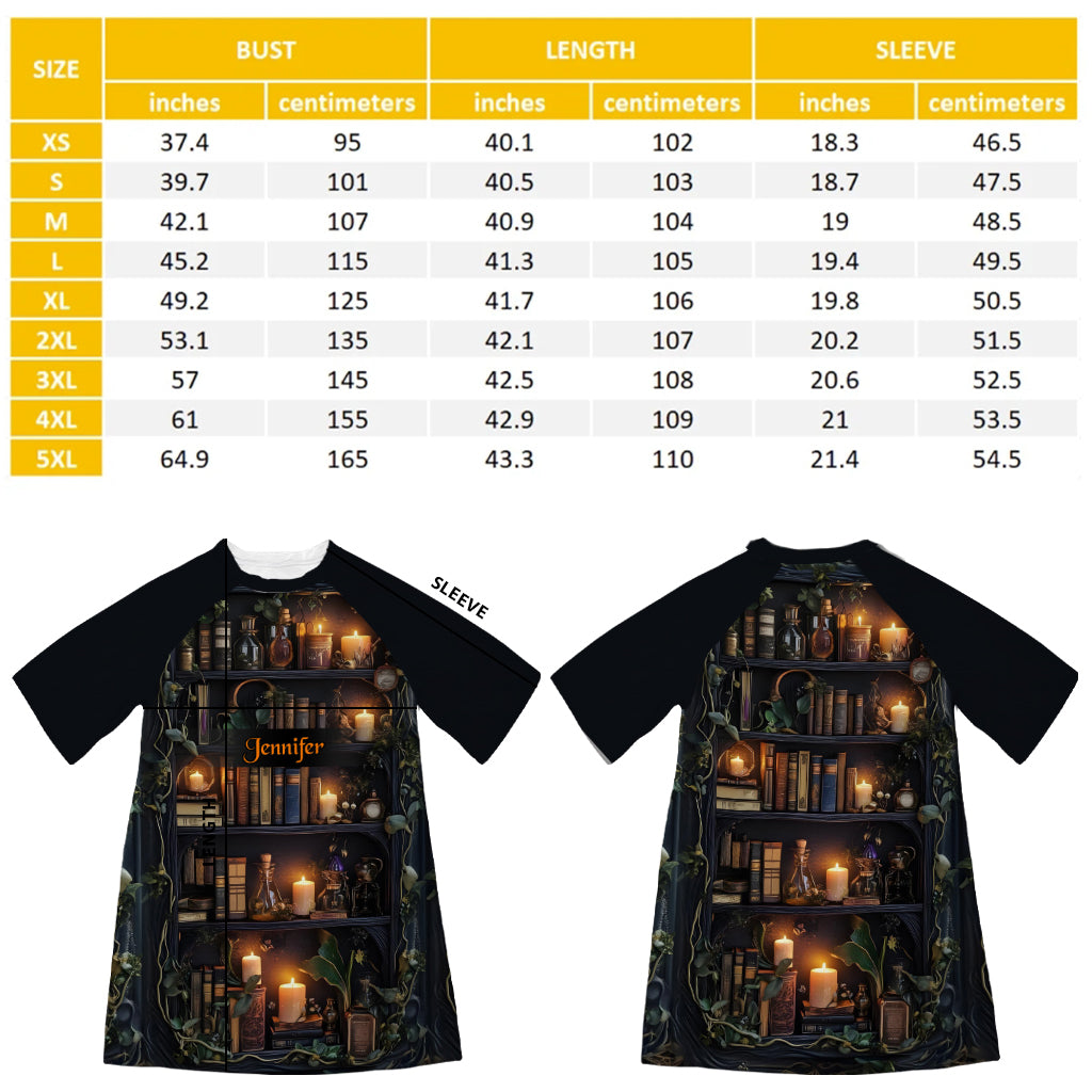 Just A Girl Who Loves Books - Personalized Book Sleep T-shirt Dress