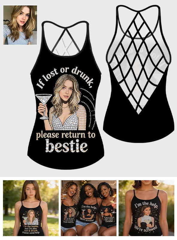 If Lost Or Drunk Funny Besties Matching Tank Top - Personalized Bestie Cross Tank Top